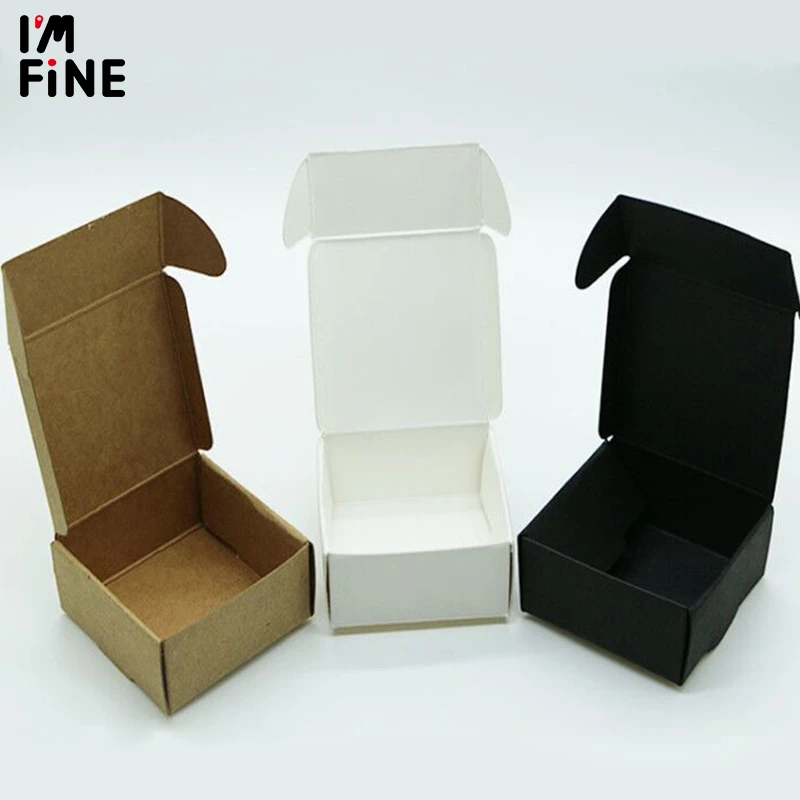 20 Sizes Kraft Paper Small Box Cardboard Handmade Soap Brown Box Craft Paper Gift White Box Packaging Jewelry Black Box Gift Bags Wrapping Supplies Aliexpress