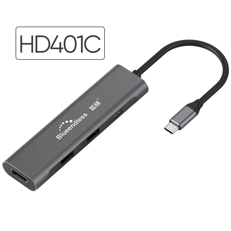 Blueendless usb c hub USB3 1 Type C to 3 port USB3 0 HDMI and Type 2