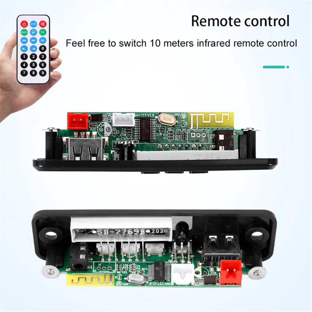 KEBIDU TWS Bluetooth 5.0 Handsfree Car Kit APE/MP3 Decoding Decoder Board 5V Wireless FM Radio TF USB 3.5mm AUX Audio MP3 Player