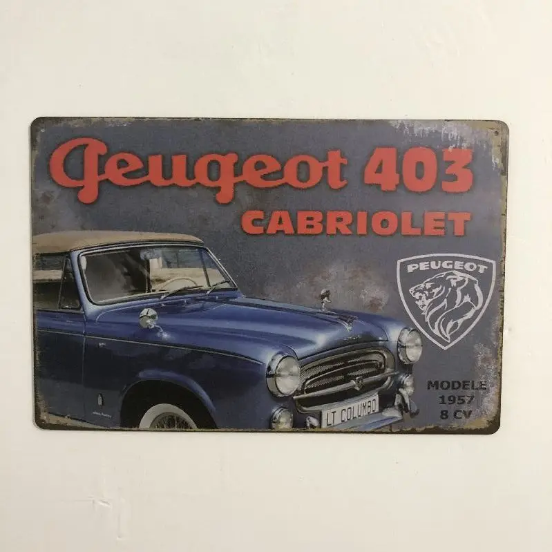 [Luckyaboy] Vintage Home Decor Dog Paris Attention Drink Car Metal Tin Signs Wall Art Painting Poster Bar Cafe Garage Decor - Цвет: 11