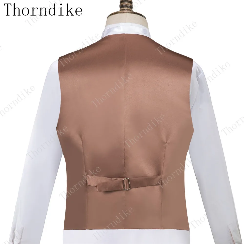 Thorndike новейший дизайн, мужская мода, осенний стиль гнезда, коричневые цветы, высокое качество, вечерние куртки+ брюки+ жилет, костюмы мужские повседневные приталенные