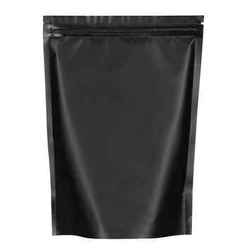 

100 Pack 6.3 inchX8.6 inch Smell Proof Bags - Resealable Stand-Up Mylar Bags Foil Pouch Double-Sided Bag,Matte Black