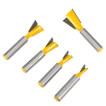 

5pcs 8mm Shank Dovetail Joint Router Bits 1/4” 3/8” 1/2” 3/4” 5/8" Woodworking Engraving Bit Milling Cutter Au 20 Dropship