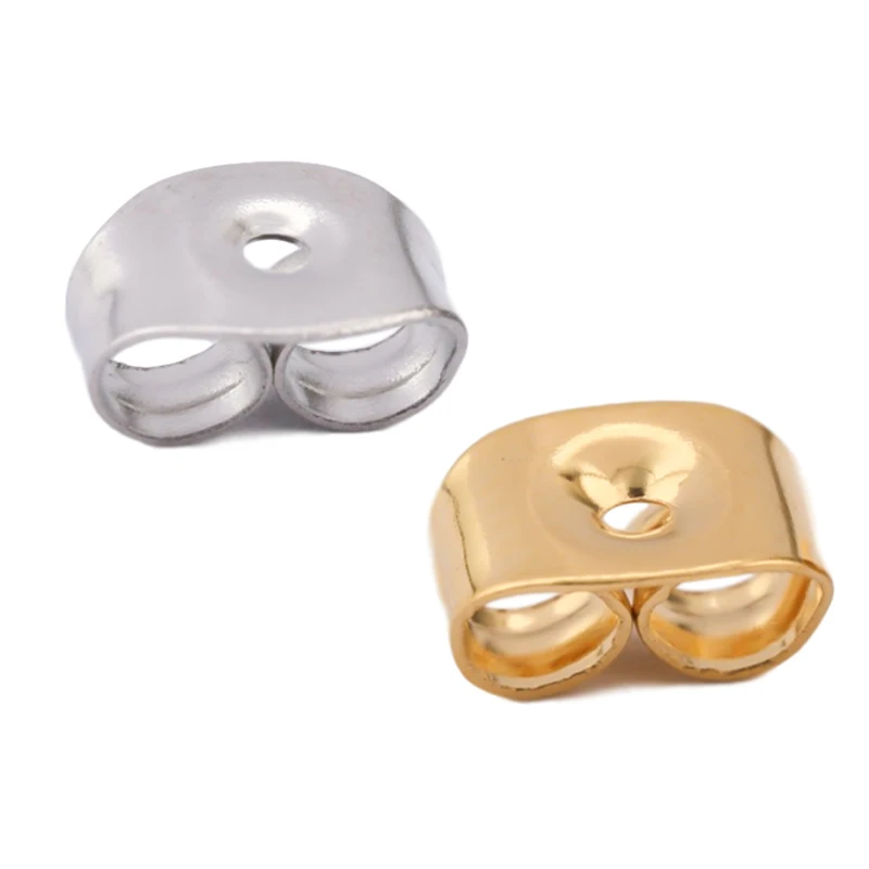 

200pcs Stainless Steel Butterfly Earrings Back Stopper Studs Ear Plugging Care Caps For Diy Earring Jewelry Making Accessories