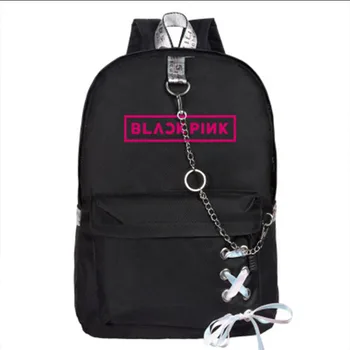 

KPOP BlackPink Ribbon Decoration Chain Lanyard Cotton Backpack New Album KILL THIS LOVE JISOO JENNIE LISA ROSE School Supply