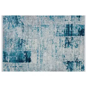 

Apex Luxia 3 'x 5' Polypropylene Navy Blue/Gray Runner Rug