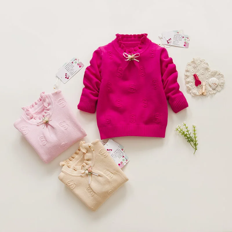 

Korean-style CHILDREN'S Sweater Baby Pure Cotton Pullover Sweater Infants Knit Low Waist Jersey Brand Women's Small CHILDREN'S S