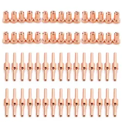 Kit d'électrodes et de buses de découpe Plasma, cuivre rouge Long, 60 pièces, consommables pour torche de soudage de coupe PT31 LG40 40A 
