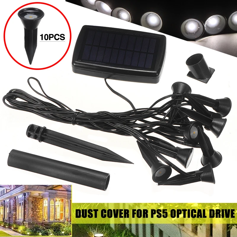 

10 Pcs Solar Power Spot Light Outdoor LED Garden Lawn Landscape Path Wall Lamp Solar Garden Spikes Lights Home Decor