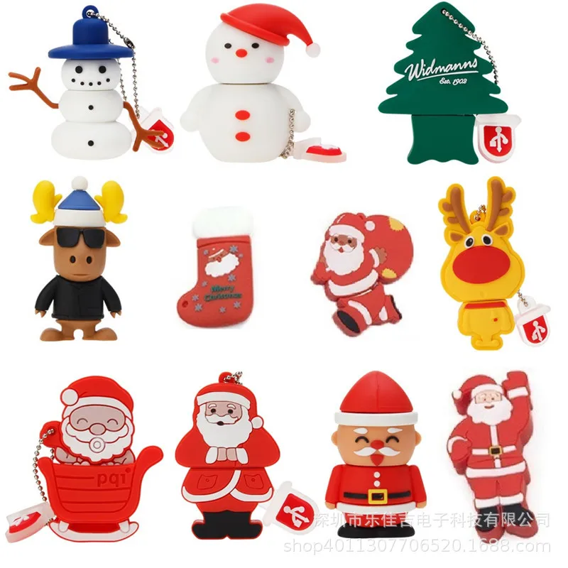 

Popular Usb Flash Drive Christmas Tree Santa Flash Drive 128GB Real Capacity Flash Memory Card 2.0 Pendrive 256G 512GB Pen Drive