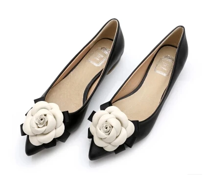 

HOT 2020 Flowers Flats Liner Genuine Leather New Pointed Toe Flat Shoes Single Shoes Female Autumn Scarpe Donna