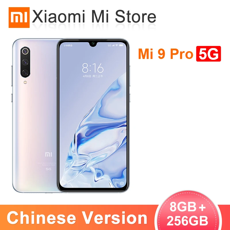 Оригинальный Xiaomi Mi 9 Pro (5G) 8GB 256GB Snapdragon 855 Plus быстрое зарядное устройство 48MP камера 6