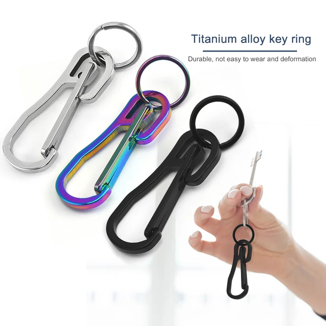 Titanium Alloy Locking Carabiner  Titanium Alloy Key Ring Clip - Titanium  Alloy - Aliexpress