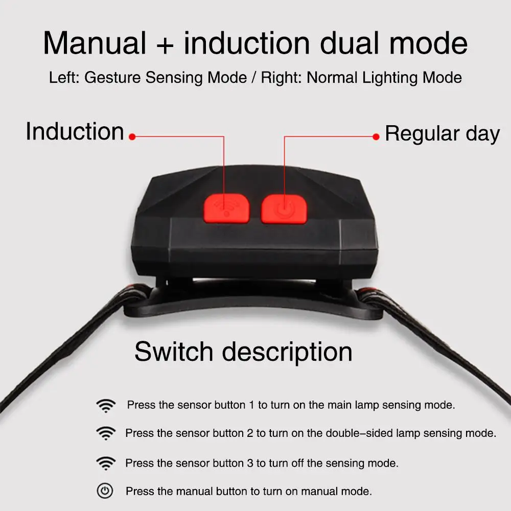 Head Torch Lamp Headlight Headlamp Rechargeable WaterResistant 800LM Black USB Sporting Goods Bicycle Bike Running Strong Light