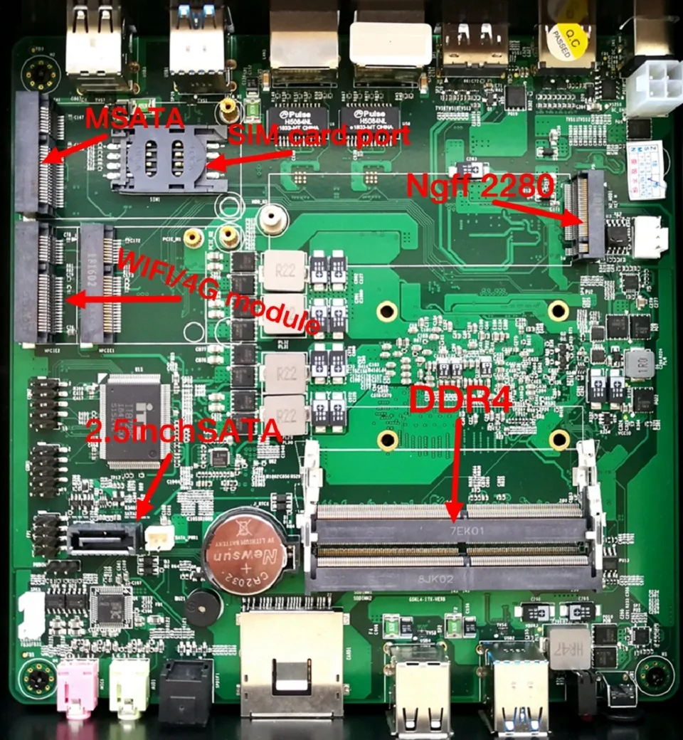 Причастником безвентиляторный мини компьютер i7 8565U/7560U i5 8250U/7260U 2* DDR4 Msata+ M.2 SSD Micro PC Win10 Pro Barebone HTPC Nuc VGA HDMI