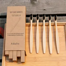 5pcmulti-цвет уход за полостью рта Защита окружающей среды бамбуковое мягкое волокно забота о здоровье зубная щетка Чистящая средняя жесткая щетка
