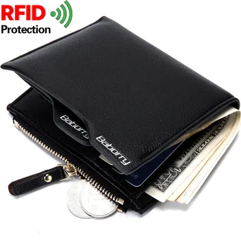 

RFID Men Wallets PU Leather Short Women Wallet Vertical Multifunctional Purses Bag Certificate Bag