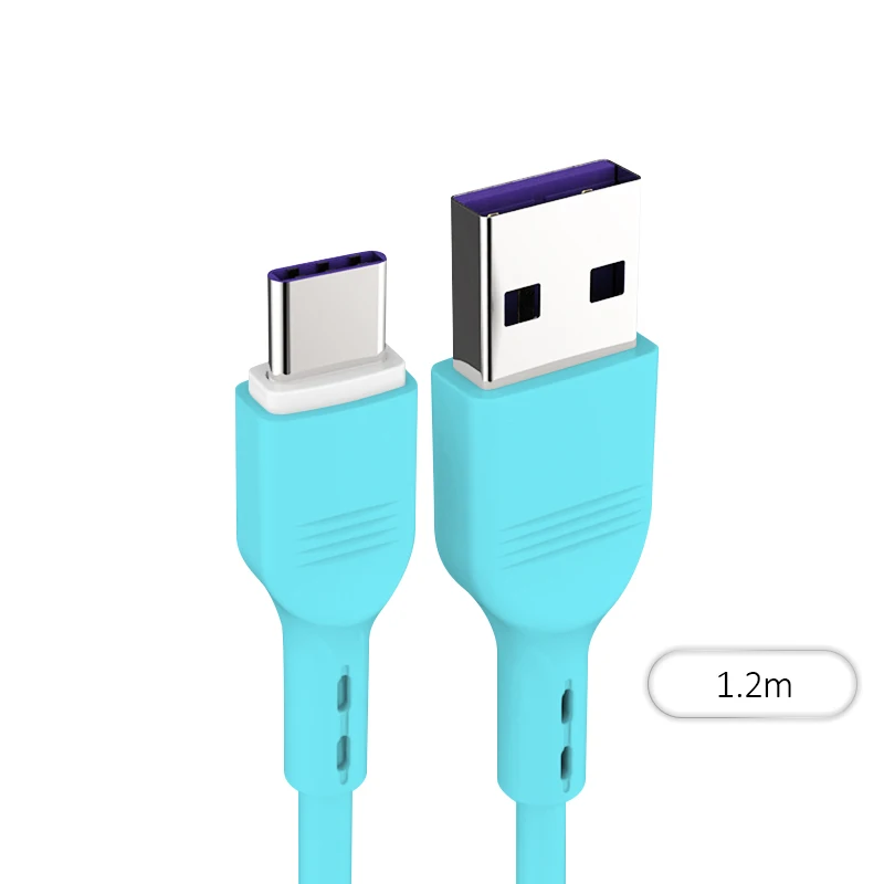 1,8 м USB кабель 5A Быстрая зарядка type C кабель для huawei P30 Pro Xiaomi 8 samsung S8 S9 C Тип зарядного устройства для смартфонов зарядный провод - Цвет: blue