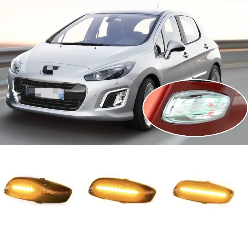 

Fit for Citroen C3 II SC C4 LC Picasso UD UA C4 II B7 Picasso LA Smoked Black Dynamic Blinker Indicator Mirror Turn Light Signal