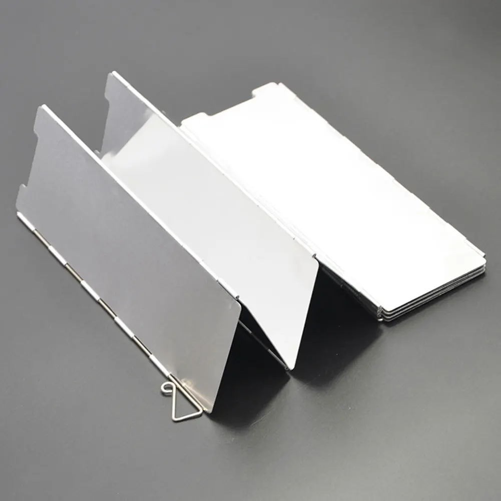 10 Plates Strong Wind Shield Deflector Folding Windscreen Guard Outdoor Camping Barbecue Picnic Stove Burner Furnace Protection