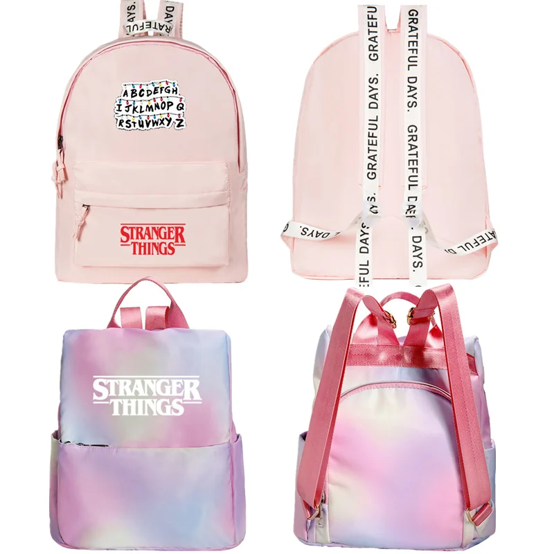 Mochila Stranger Things de lona para chica, bolso de viaje bonito, rosa,  escolar, para adolescentes, Cosplay, informal, a la moda|Disfraces de  películas y TV| - AliExpress