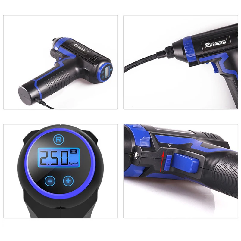 

Handheld Inflator Compressor Wireless Air Pump Tire Wheel USB Cable Auto Vehicle