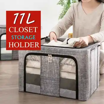 

New Foldable-Closet-Storage-Bag-Organizer-w-Durable-Handles-Sturdy-Zippers-Clear-Window-for-Blankets-Comforters-Clothing-Bedding