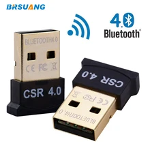 BRSUANG USB Bluetooth адаптер беспроводной CSR 4,0 Двойной режим приемник передатчик для Windows 10 8 7 XP ПК MAC компьютер и т. д