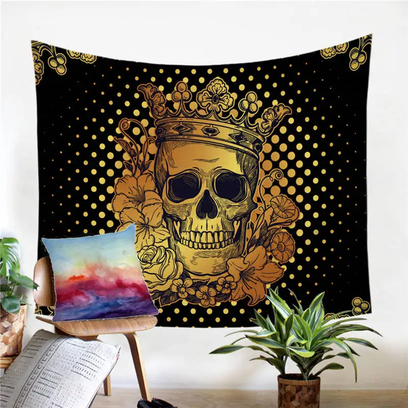 Skull 10 Постельные принадлежности Outlet сахарный череп и цветочный гобелен с цветочным принтом из микрофибры настенный Декор для дома постельное белье Простыня художественный ковер - Цвет: Skull 10