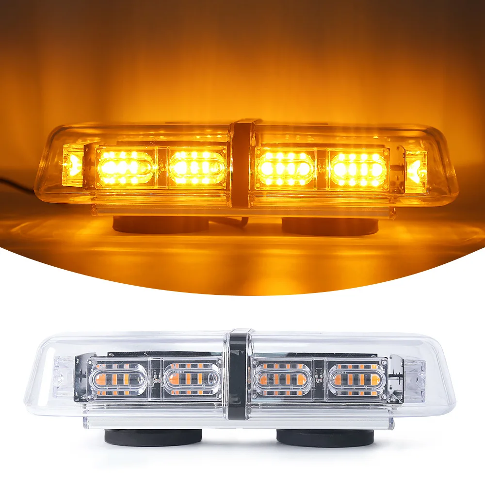 Amber 48 LED Roof Top Strobe Lights Emergency Hazard Warning Safety Flashing Mini Bar Light for Truck |