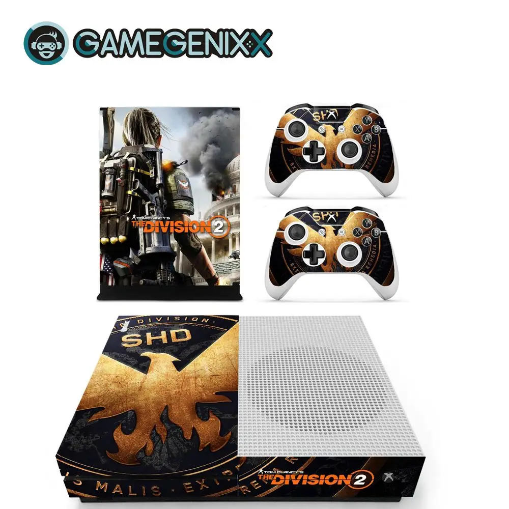 GAMEGENIXX виток винилопласта с наклейкой Крышка для Xbox One Slim консоли и 2 контроллера-деление 2 - Цвет: Division 2