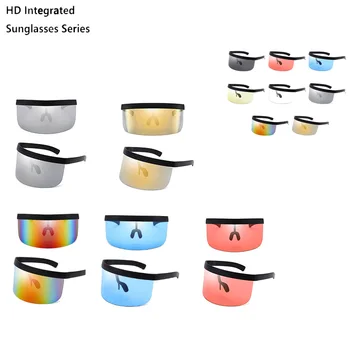 

2020 Outdoor Driving Eyewear Cycling Oversized Visor Wrap Shield Large Mirror Sun Glasses Half Face Shield Guard Protector