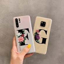 Custom name shell letters TPU Soft Phone Case for Huawei P8 P9 P10 P20 P30 Lite Pro Mate10 Mate 20 Mate 30pro cover