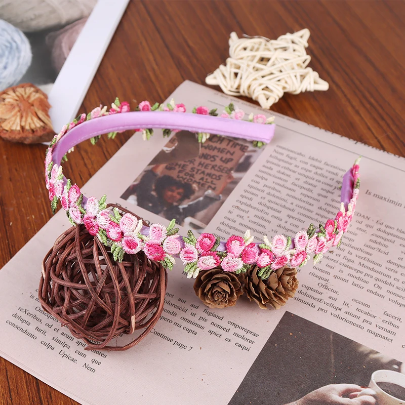 Boho Chic Candy Daisy Girls Hair Bands Women Solid Embroidery Flower Headbands Kids Chrysanthemum Headwear Hair Accessories star hair clips Hair Accessories