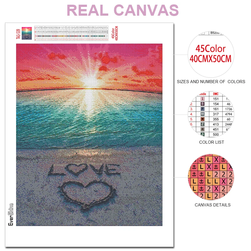 EverShine Diamond Painting Landscape Cross Stitch 5D Diamond Embroidery Seaside Full Square Picture Rhinestones Art Home Decor diamond painting