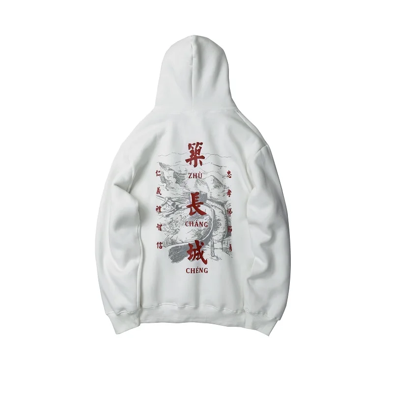 Мужские толстовки из хлопка W2086 - Цвет: white