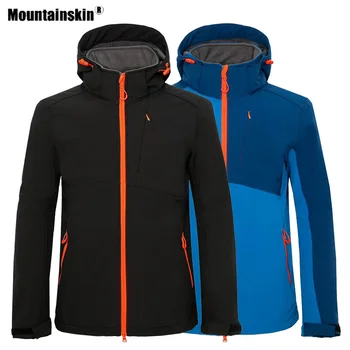 

Mountainskin Men's Hiking Softshell Jacket Winter Fleece Outdoor Sport Water Repellent Camping Trekking Climbing Male Coat VA578