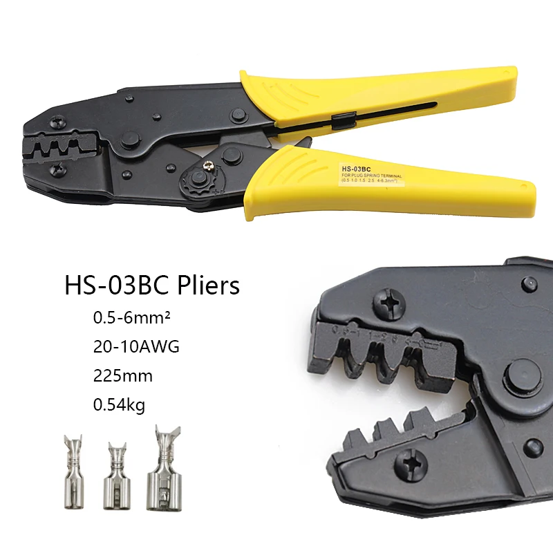 Обжимные плоскогубцы HS-03BC 8 челюсти для штепсельной вилки/трубки/изоляции/без изоляции/Зажимная крышка/коаксиальные кабельные наконечники комплект 230 мм Зажимные инструменты