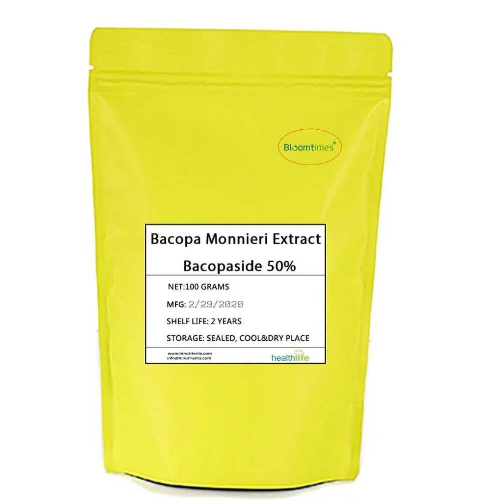 

Free Shipping Natural Bacopa Monnieri Extract Bacopaside 50% Powder