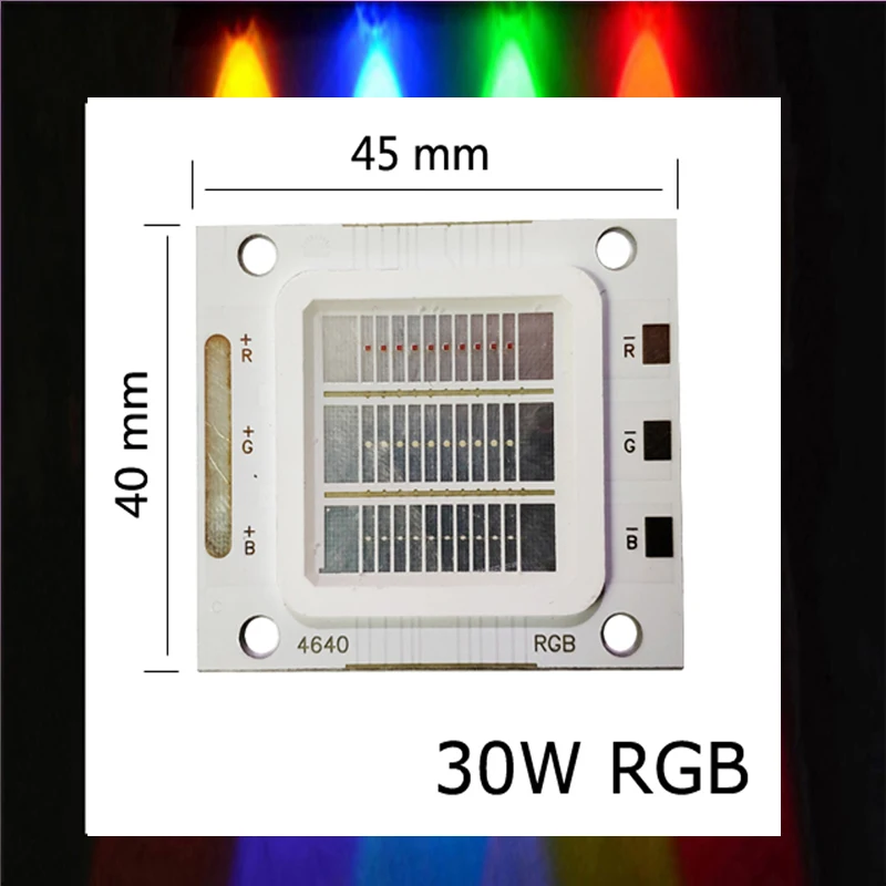 30W RGB Прожектор УФ/RGB интегрированный в COB лампа люстра из бисера лампа холодный белый/теплый белый для DIY 30 Вт высокой мощности светодиодный чип - Испускаемый цвет: 30W RGB