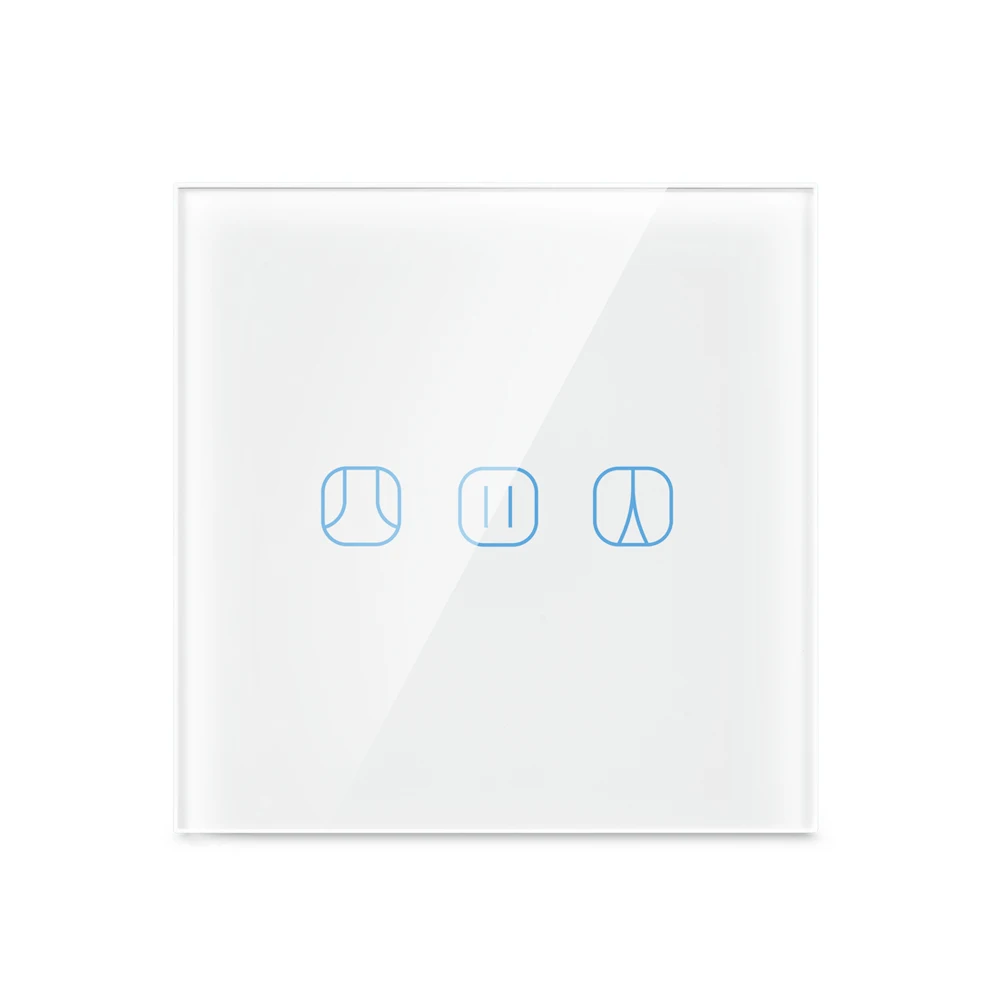 AVATTO WiFi сенсорный занавес переключатель электрические моторизованные шторы на роликах работает с Google Home Alexa Echo Tuya умный дом - Цвет: EU-White