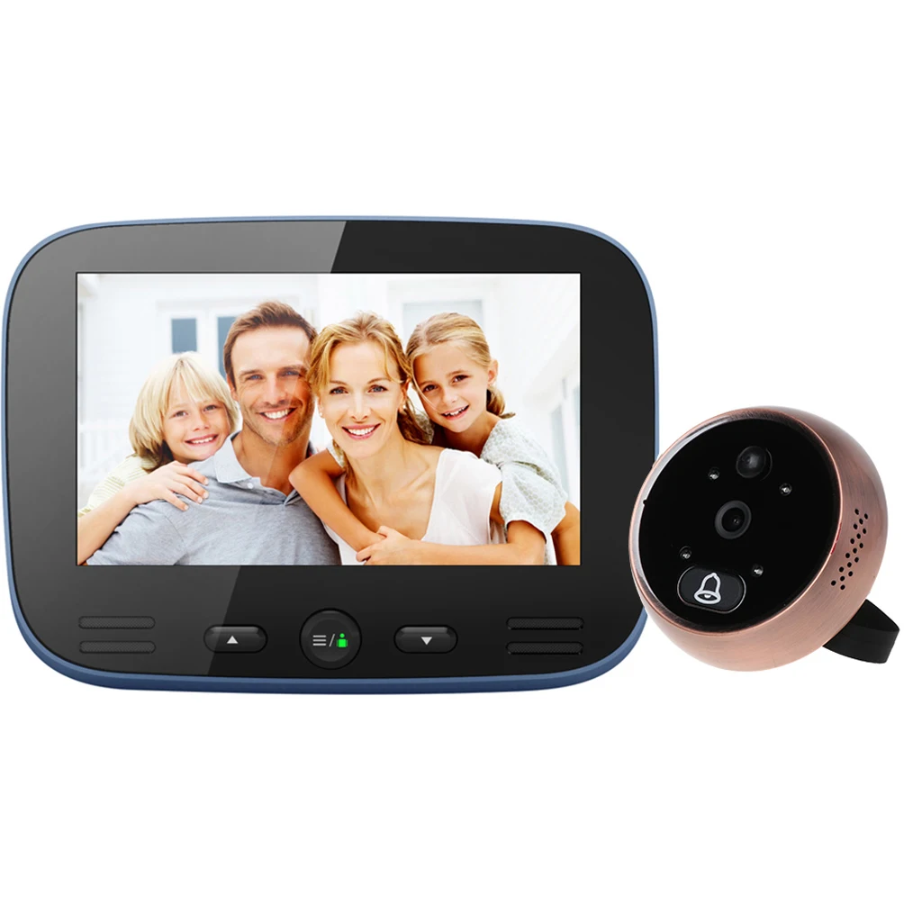 LCD Colorful Screen Video Doorbell Camera Viewer Smart Electronic Cat Eye Peehole for Night Vision Motion Detection Home