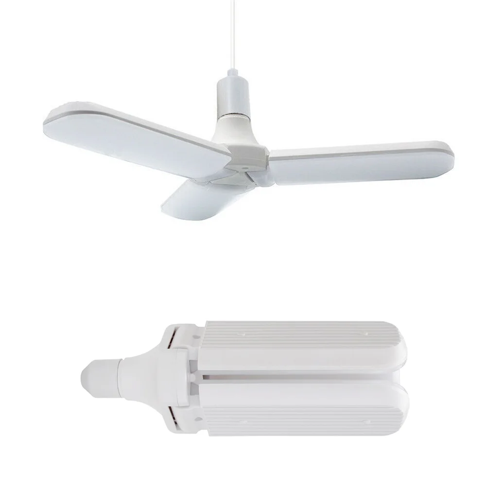 

E27 45W LED Bulb 2835 SMD 228 LEDs Foldable Fan Blade Angle Adjustable Ceiling Lamp Energy Saving Lights 220V For Shop decor YZ