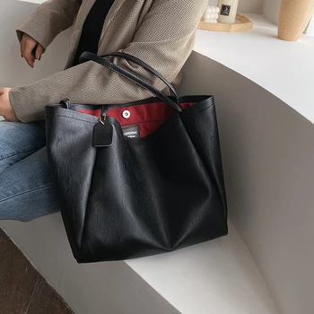

Ladies Totes Leather Shopping Shoulder Bags For Women Hobes Large Capacity Vintage Women Bag Hand bag And Purse Female Bolso