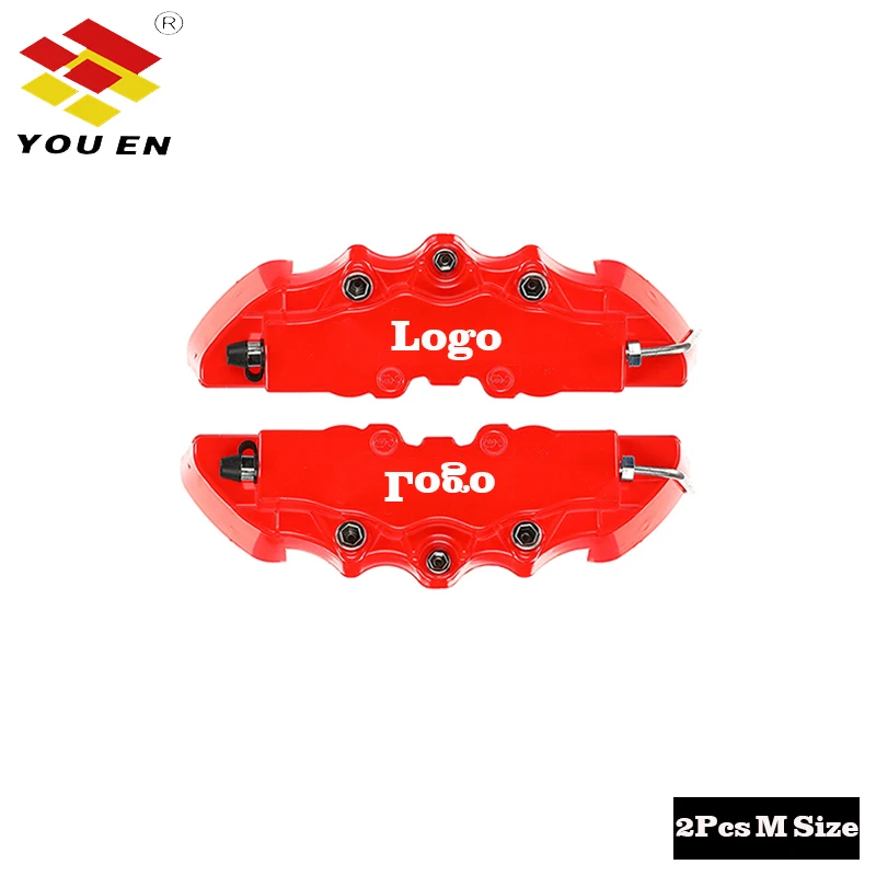YOUEN ABS Plastic Truck 3D Red Useful Car Universal Disc Brake Caliper Covers Front Rear Auto Universal Kit - Цвет: 2pcs Size M