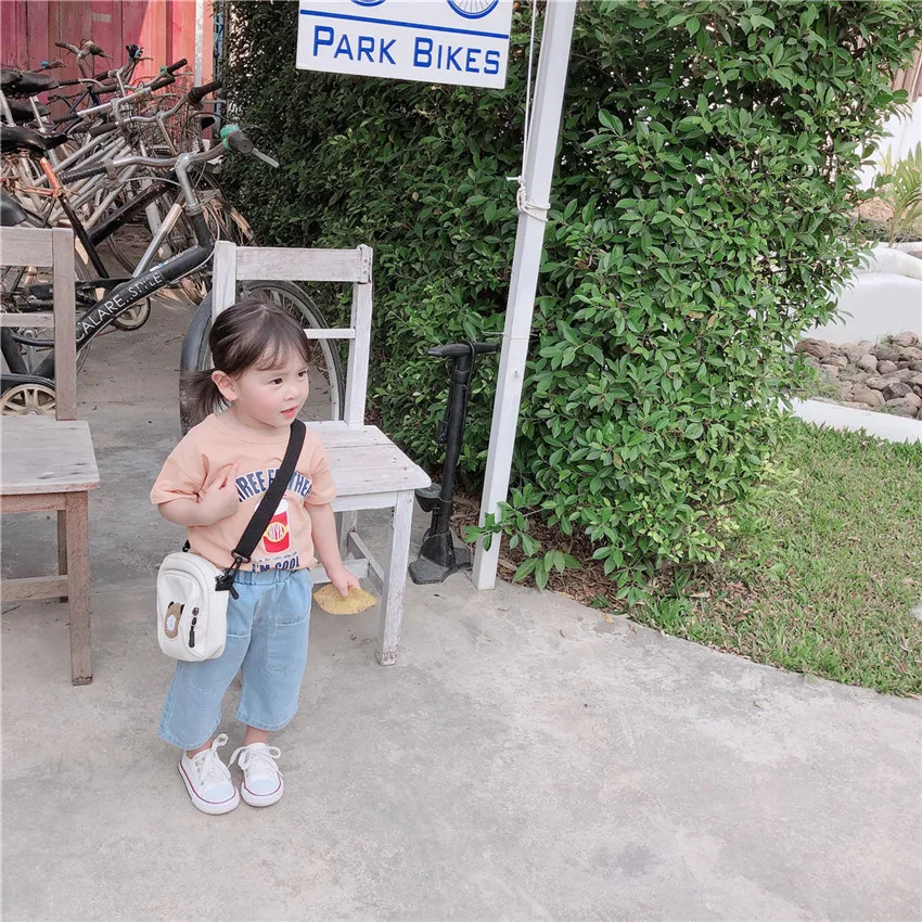 Small Big Brand Summer New Style Childrenswear Korean-style Men And Women Children Light Color Front Pocket Casual Cowboy C
