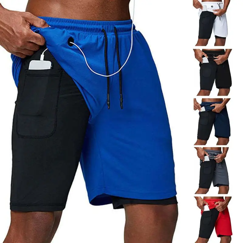 men's compression shorts with phone pocket option