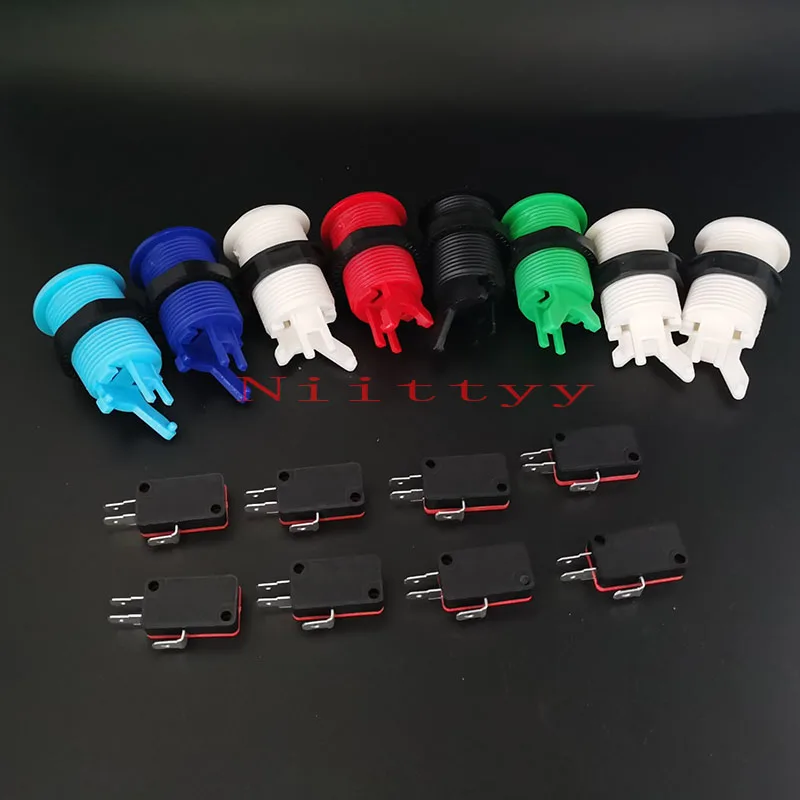 6 шт. кнопка для аркады фиолетовая в американском стиле длинная с переключателем