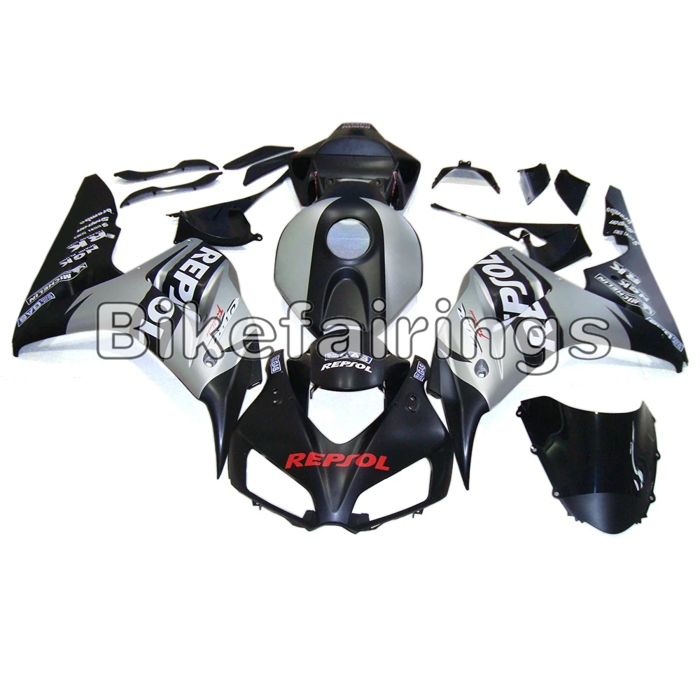 Мотоцикл Полный комплект обтекателя для Honda CBR1000RR 2006 2007 CBR 1000RR 06 07 ABS пластик литья Cowlings-Repsol серебристый черный