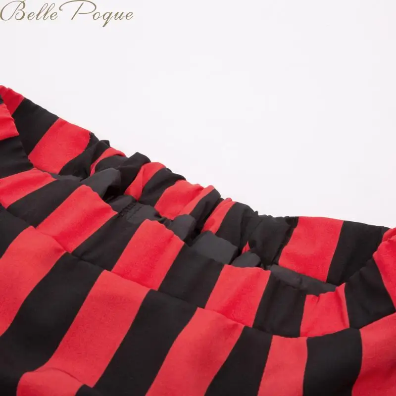 Belle Poque, юбка в стиле панк, женская, Ретро стиль, Лолита, юбка с оборками, элегантная, в полоску, женская,, осенняя, повседневная, уличная одежда